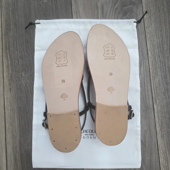 NWT Dôen K.Jacques Handmade Black Leather Sandals - Picture 7 of 16